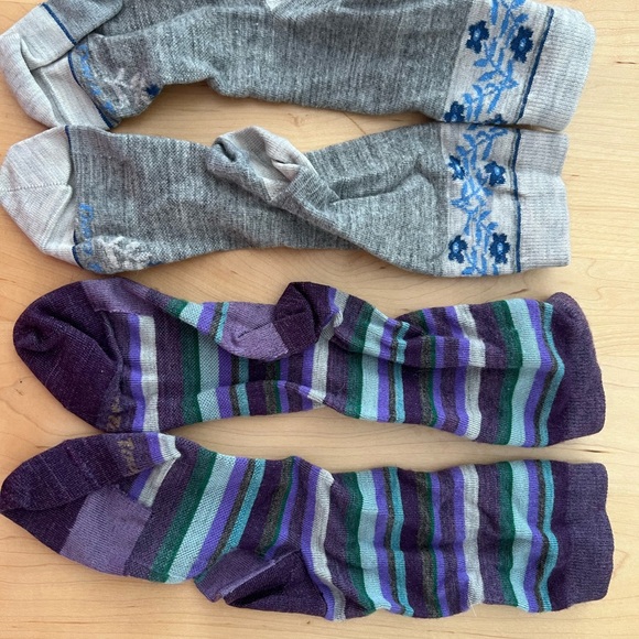 Women’s Wool blend dress Socks - Grey & Purple Striped Pack - Picture 2 of 2